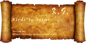 Király Ixion névjegykártya